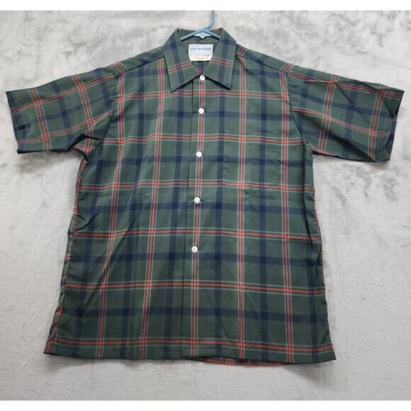 San Marino California Other - Vintage San Marino California Shirt Men M 15-15 1/2 Green Red Plaid Short Sleeve